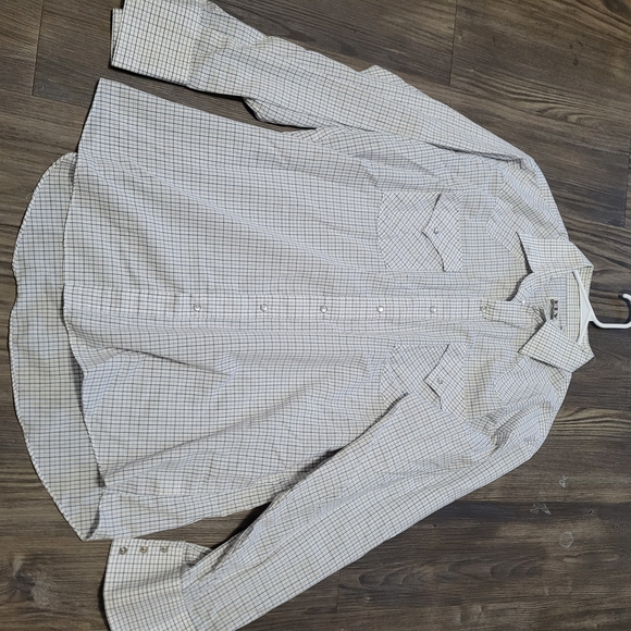 Ely Cattleman Shirt Cowboy Western Pearl Snap Plaid Long Sleeve Pockets Vintage - Picture 2 of 8